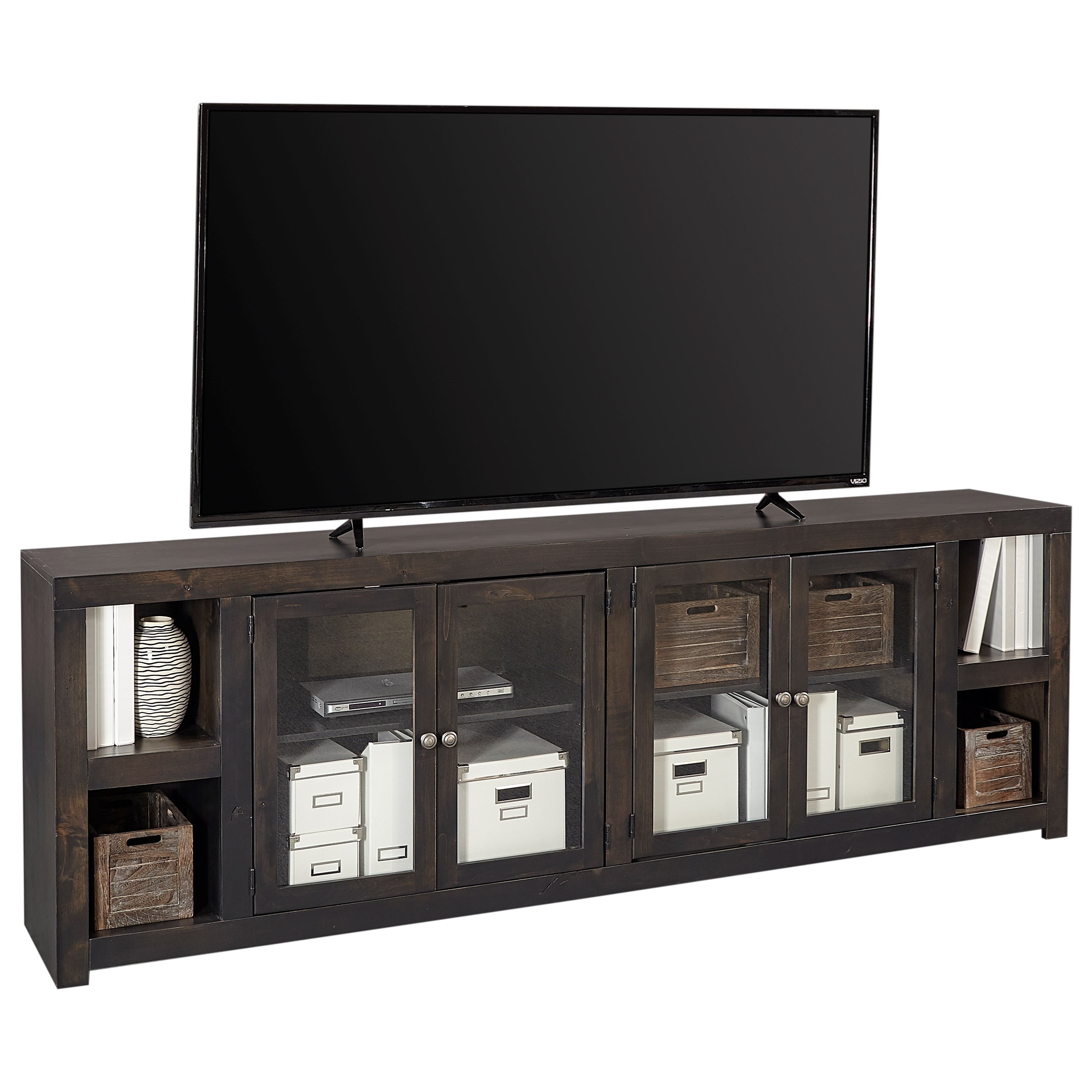 Aspenhome Avery Loft DY1270GHT Contemporary 97" TV Console with Glass